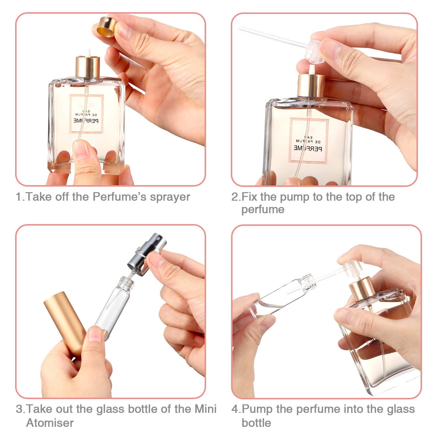 14 Pieces Travel Perfume Mini Refillable Spray Perfume Bottle Portable Perfume Bottle With 10 Pieces Perfume Refill Pump Perfume